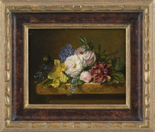 Adriana Haanen | Bloemen op een stenen plint | Kunsthandel Bies
