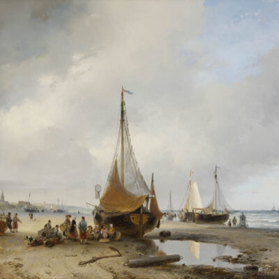 Andreas Schelfhout | Strandgezicht te Scheveningen | Kunsthandel Bies