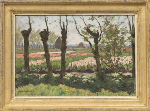 Anton L. Koster | Kwekerij met rose en roode hyacinthen | Kunsthandel Bies