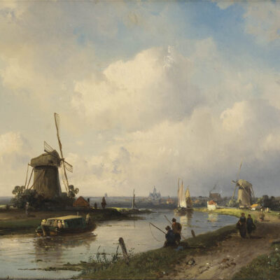 Charles Leickert | Zomers landschap bij een trekvaart | Kunsthandel Bies