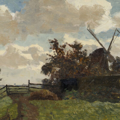 Constant Gabriël |  Landscape with windmill | Kunsthandel Bies