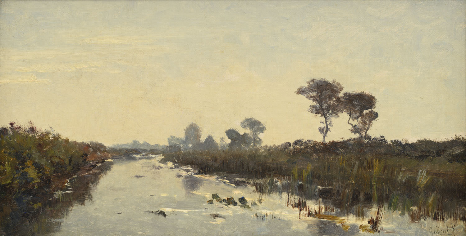 Contant Gabriël | A Dutch polder landscape | Kunsthandel Bies