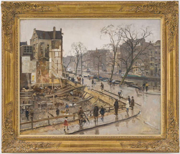 Cornelis Vreedenburgh | Amsterdam, building site at the corner of Paleisstraat and Singel