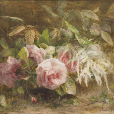 Gerardine van de Sande Bakhuyzen | Stilleven met rozen en spirea | Kunsthandel Bies