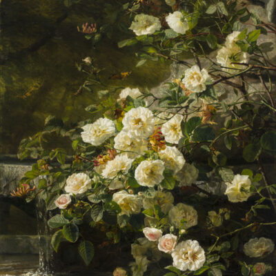 Gerardine van de Sande Bakhuyzen | Stilleven met witte rozen | Kunsthandel Bies