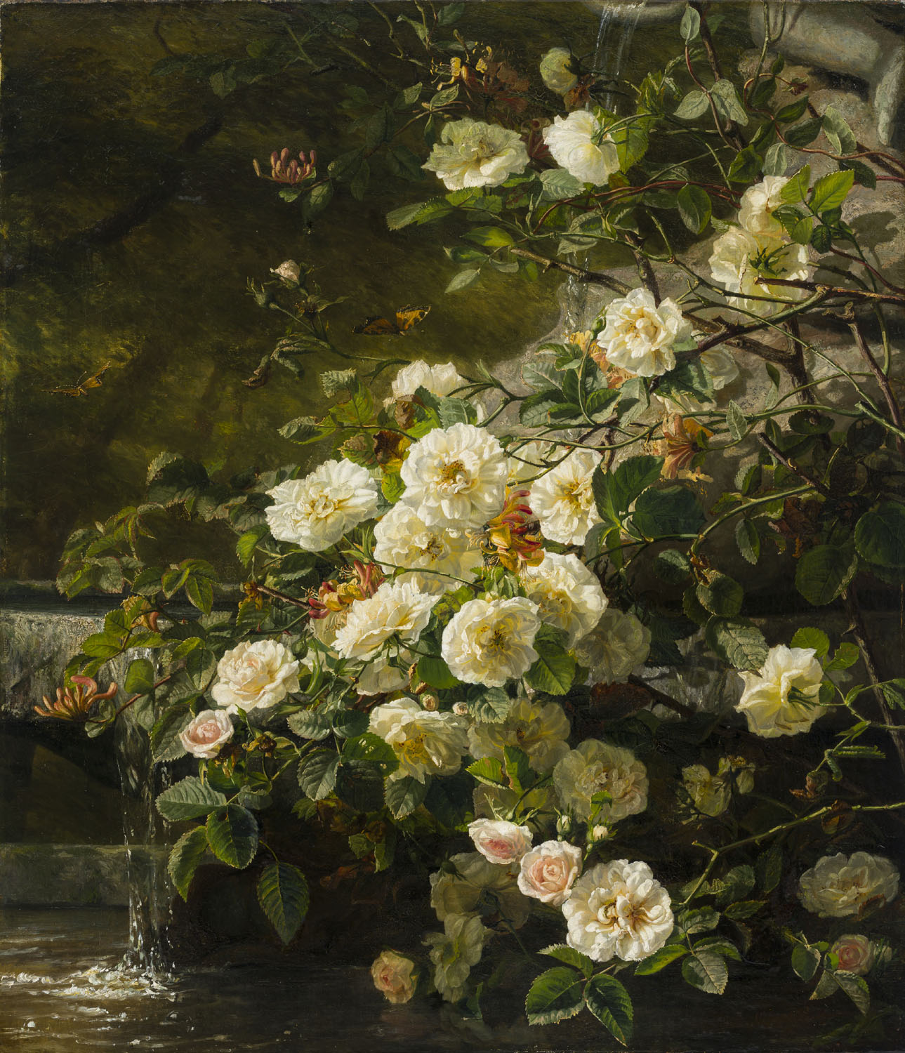 Gerardine van de Sande Bakhuyzen | Stilleven met witte rozen Gerardine van de Sande Bakhuyzen | Stilleven met witte rozen | Kunsthandel Bies