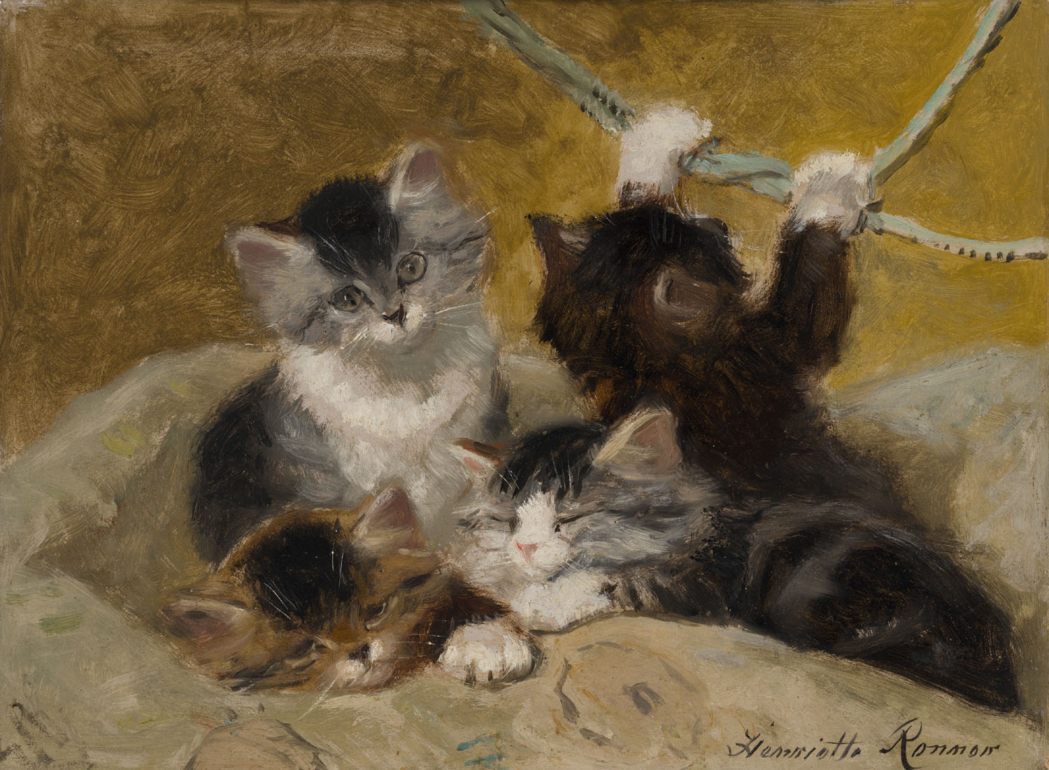 Henriette Ronner | Four kittens Henriette Ronner | Four kittens | Kunsthandel Bies