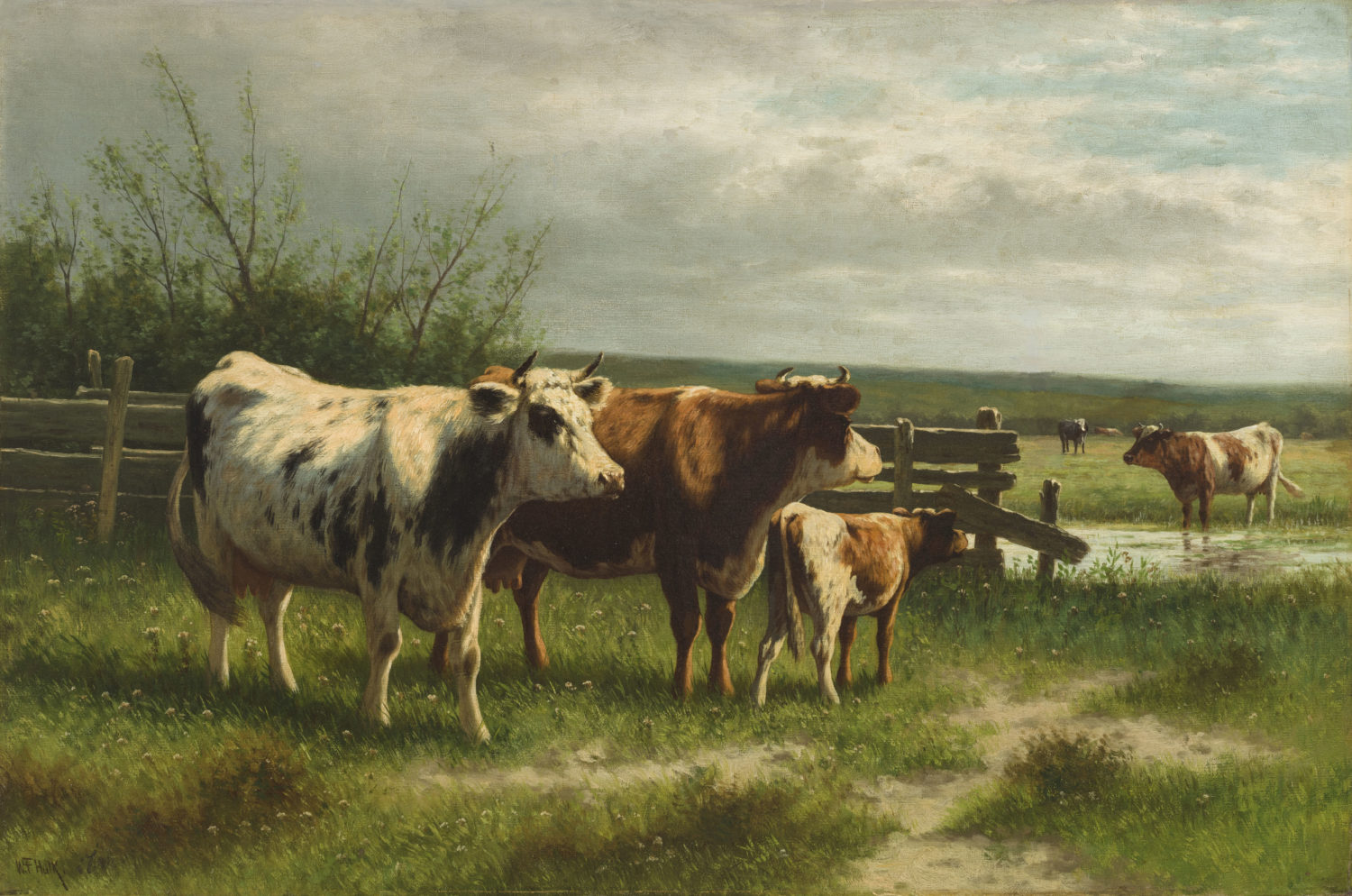 Willem Frederik Hulk | Koeien in een landschap | Kunsthandel Bies