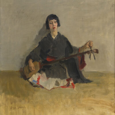 Isaac Israels | A young Japanese woman playing the shamisen  | Kunsthandel Bies | Bies Gallery