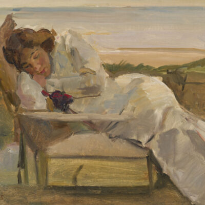 Isaac Israels | Rustende jonge vrouw in de duinen | Kunsthandel Bies