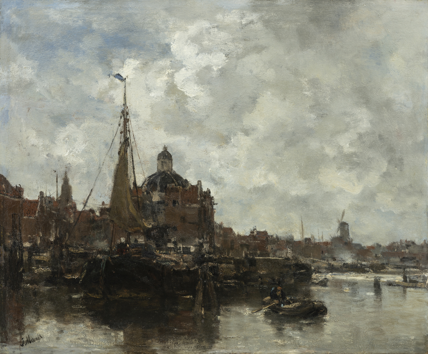 Jacob Maris | Gezicht op de Koepelkerk te Amsterdam | Kunsthandel Bies | Bies Gallery
