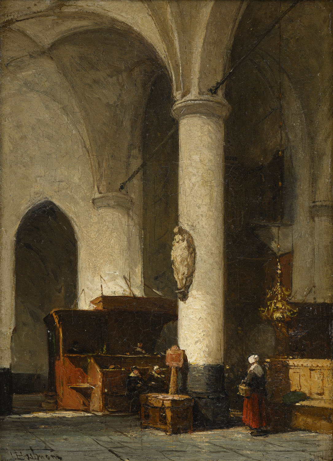 Johannes Bosboom | Interieur van de Hervormde Kerk te Hattem | Kunsthandel Bies