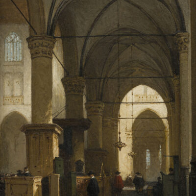Johannes Bosboom | Interior of the Grote or Sint-Laurenskerk in Alkmaar | Kunsthandel Bies