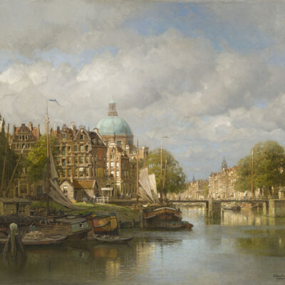 Johannes Christiaan Karel Klinkenberg | Gezicht op de Ronde Lutherse Kerk te Amsterdam | Kunsthandel Bies