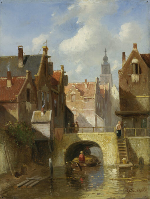 Leickert, Ch.H.J. | A view of a Dutch town