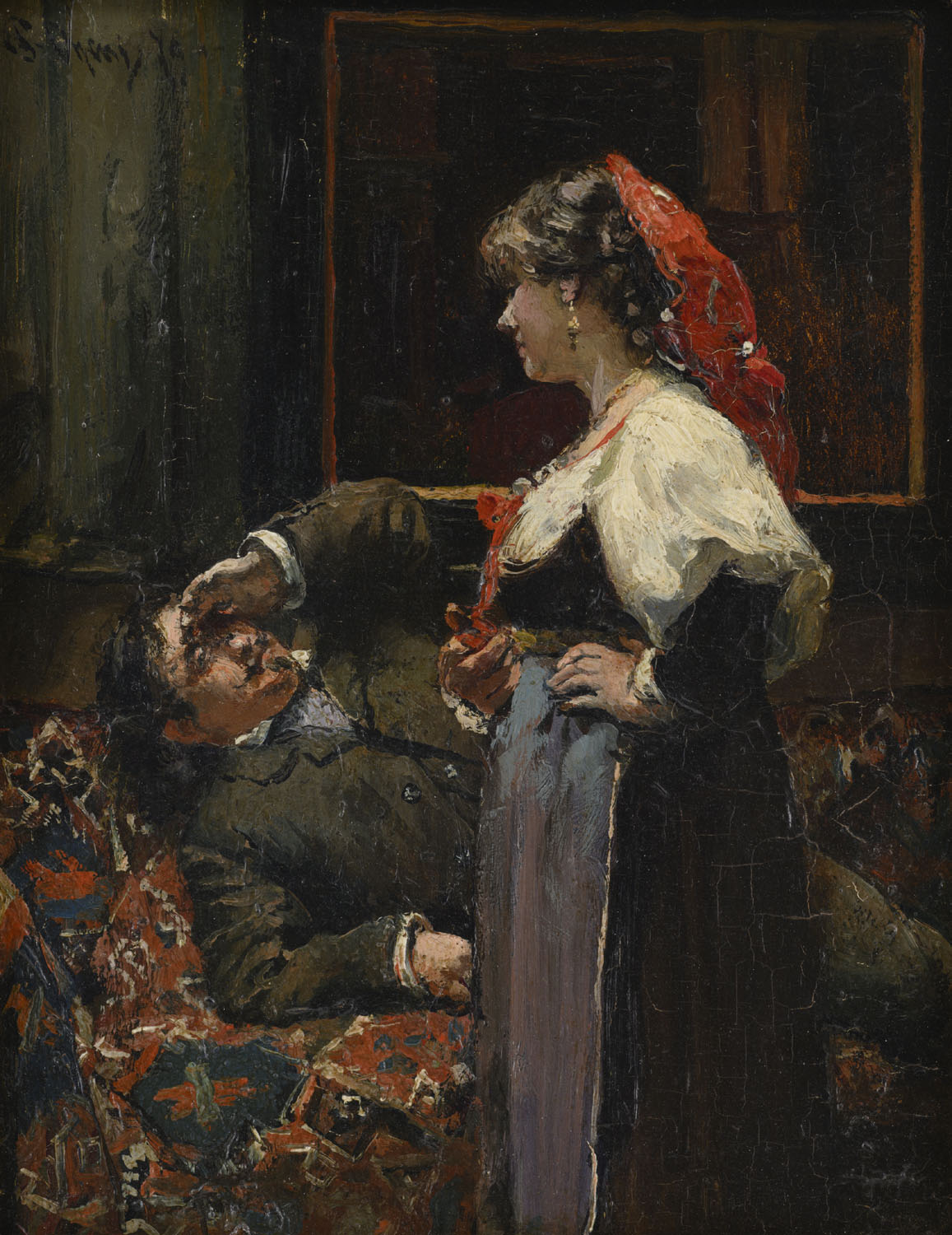 Pieter Oyens | The model wakes the artist | Kunsthandel Bies