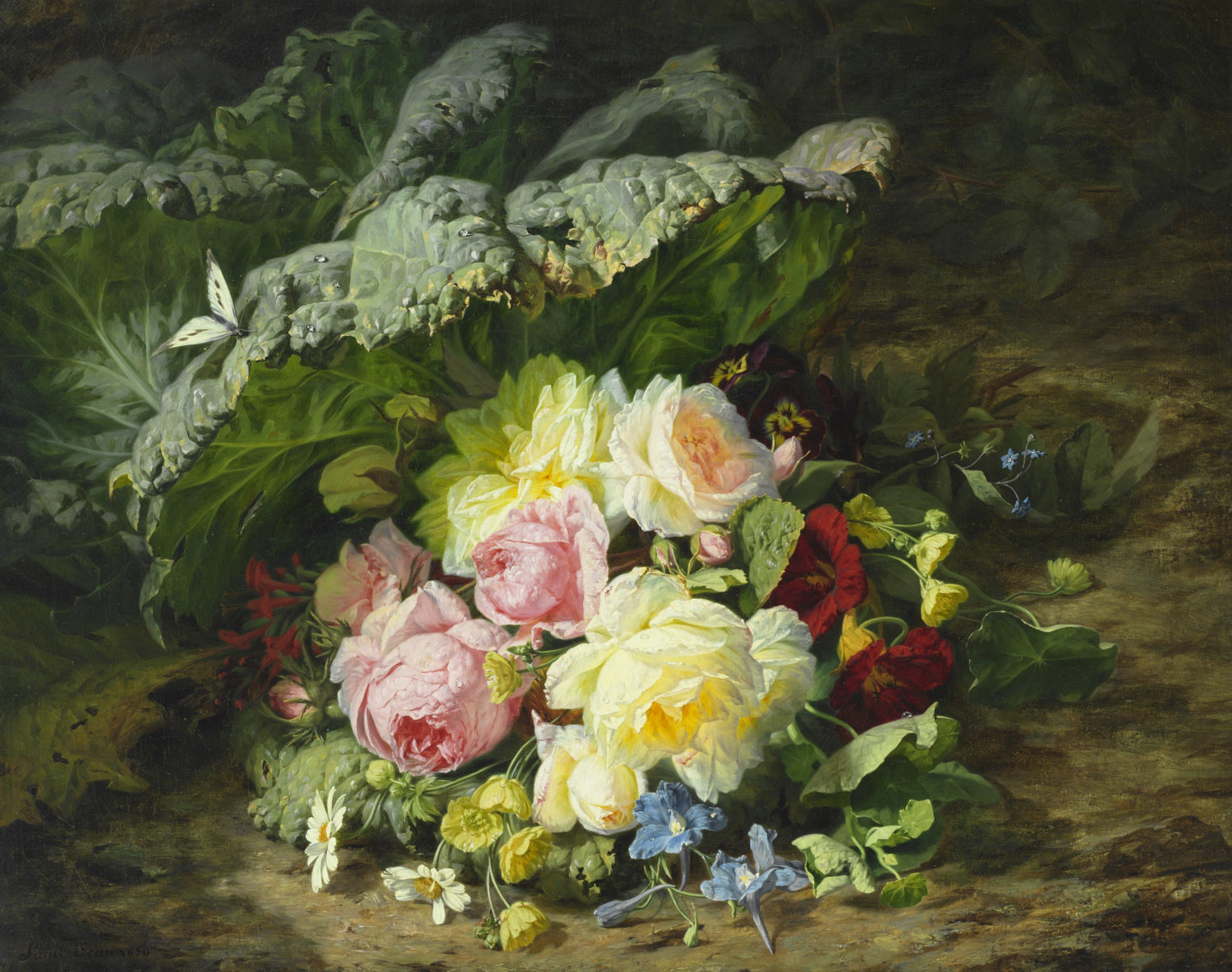 Simon Saint-Jean | A still life with flowers | Kunsthandel Bies | Bies Gallery