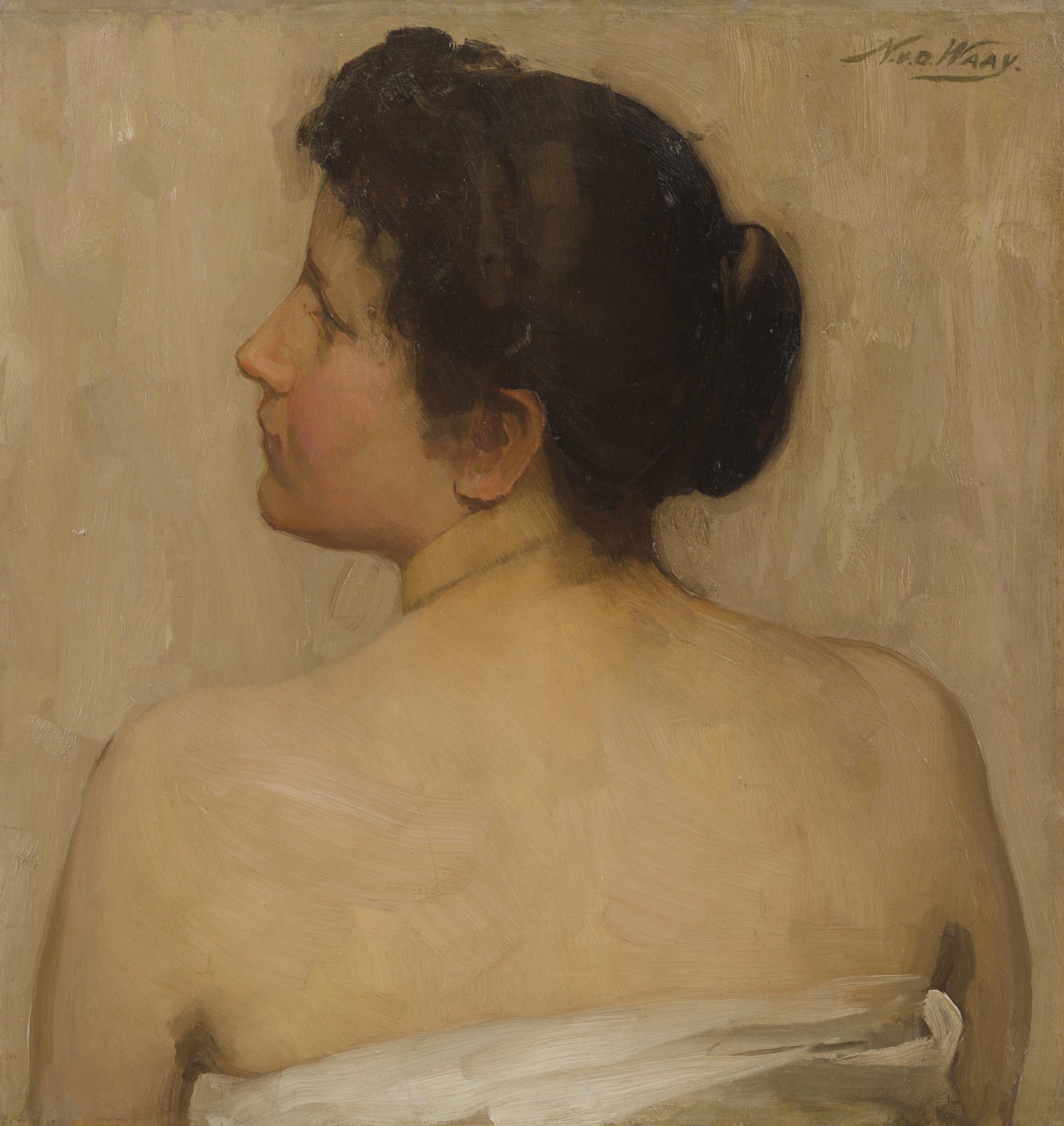 Waay, N. van der Studie van een vrouw op de rug gezien Kunsthandel