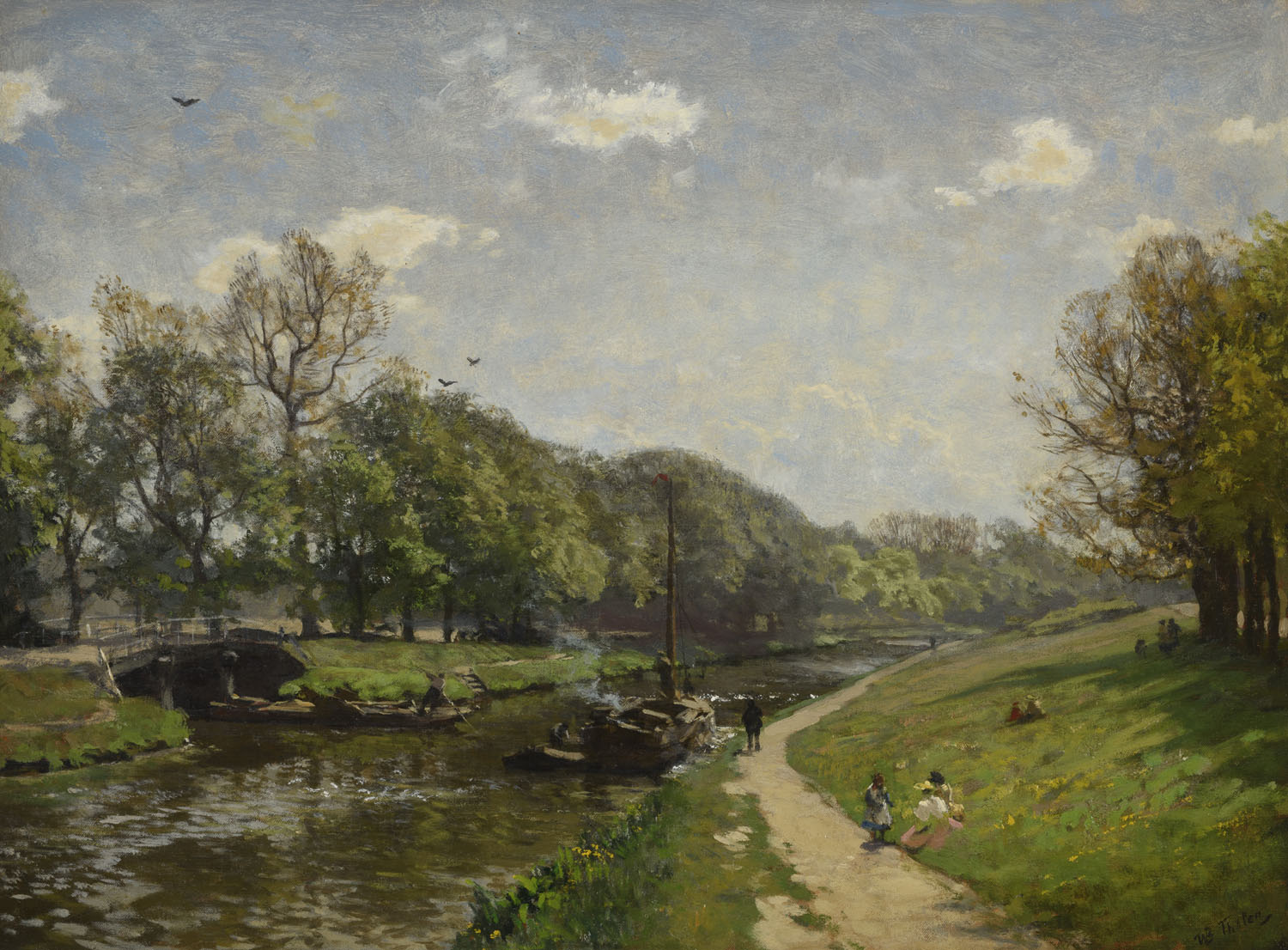 Willem Bastiaan Tholen | Zomerdag aan het Kanaal in Scheveningen, gezien vanaf de Wittebrug | Kunsthandel Bies