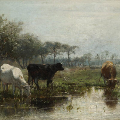 Willem Maris | Koeien aan de waterkant | Kunsthandel Bies