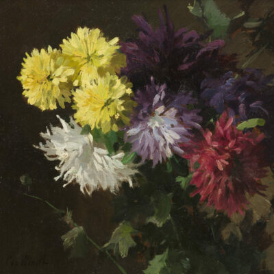 Windt, Chr. van der | A still life with dahlias